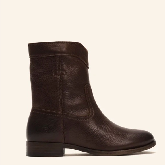 Frye Cara Roper Short Dark Brown PullOn Ankle Boot - Picture 3 of 15